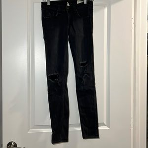 Rag & Bone Skinny Black Distressed Jeans W1502M619
